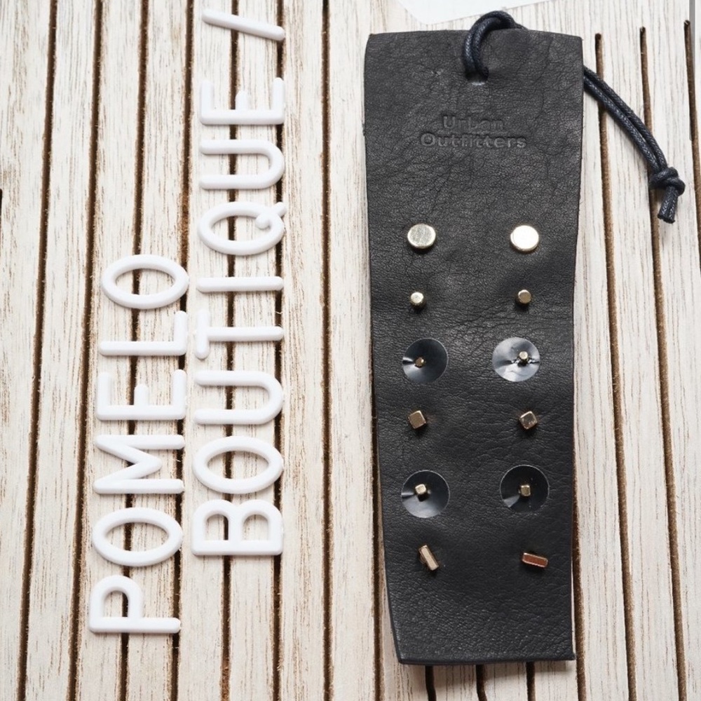 Urban Outfitters Modern Mixed Geo Post Earring Set